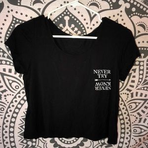 black crop shirt